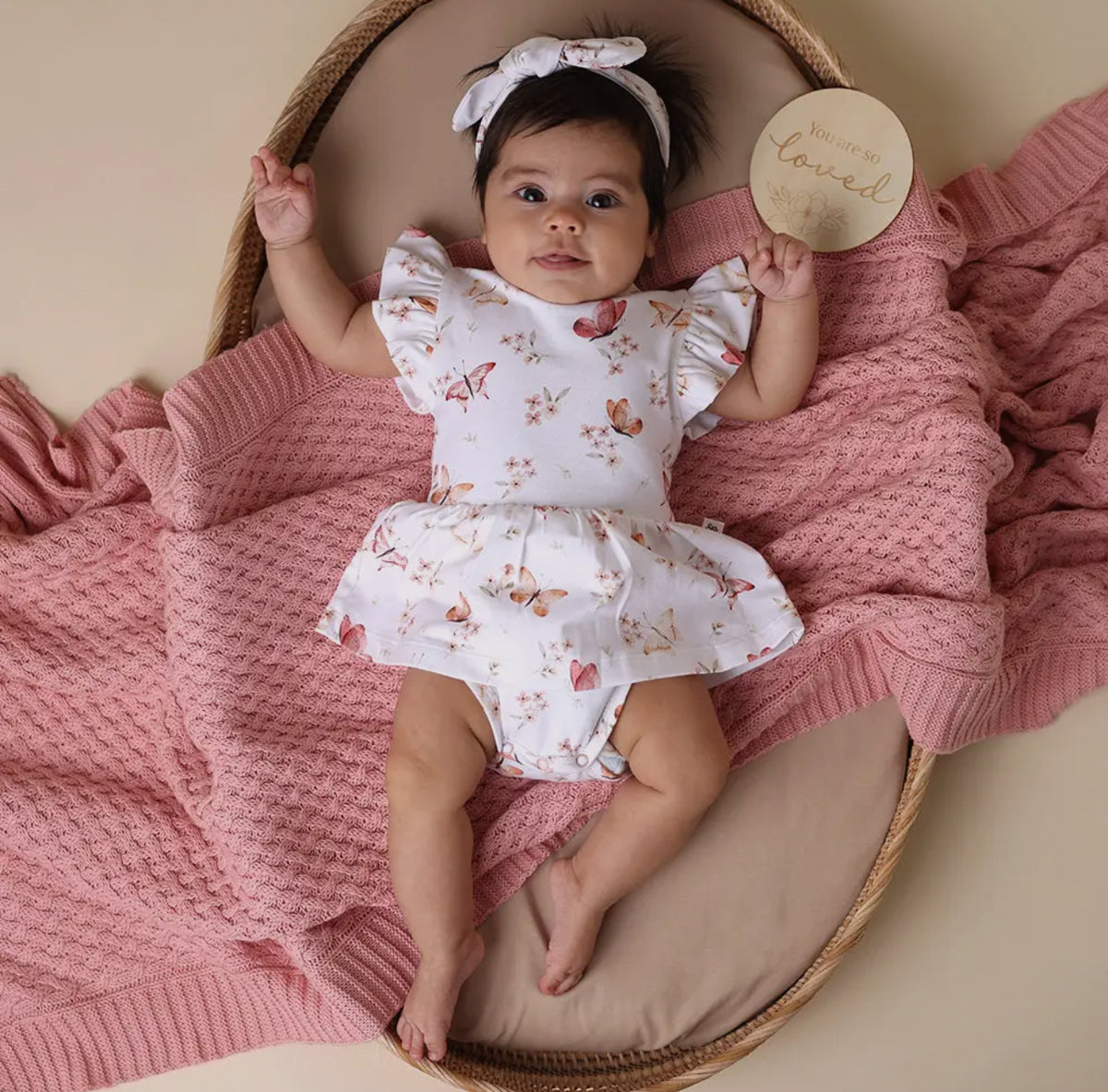 Butterfly Short Sleeve Organic Dress