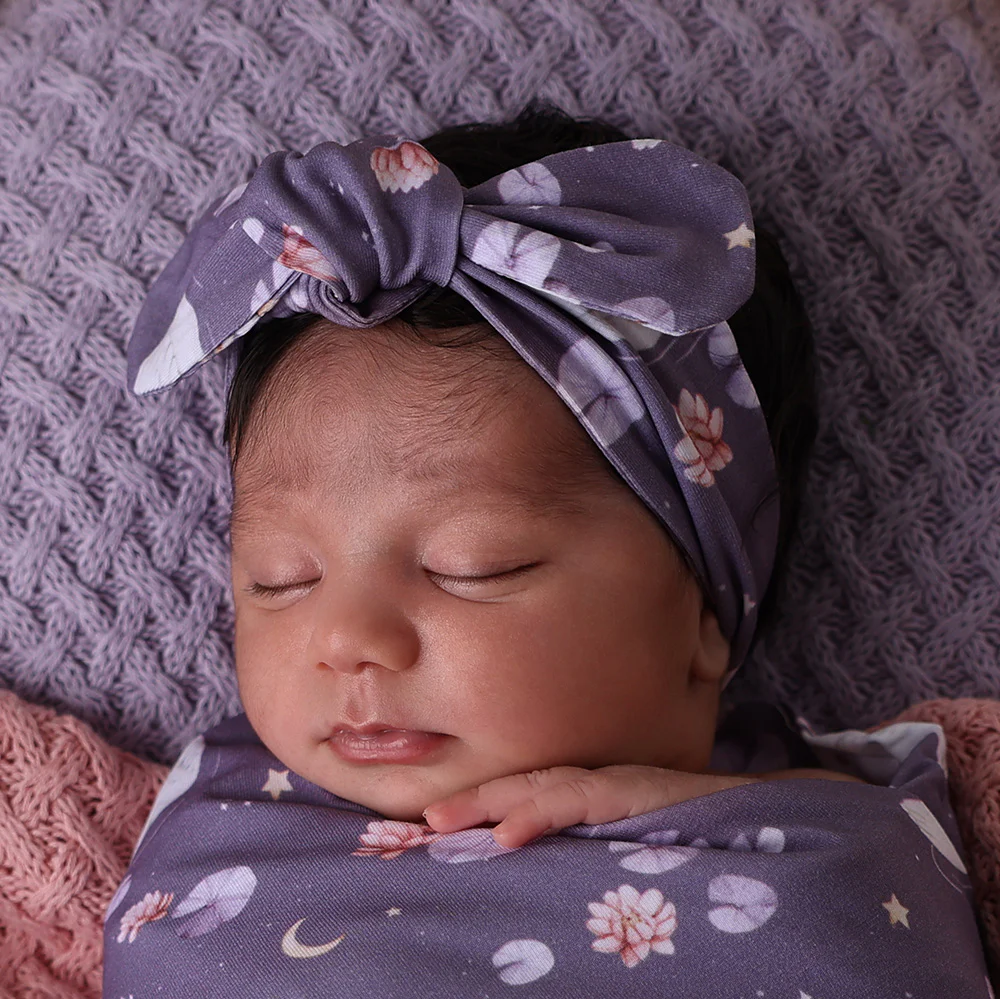 Midnight Swan Organic Topknot Headband