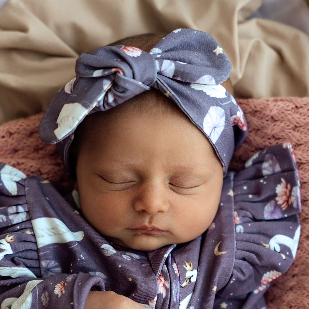 Midnight Swan Organic Topknot Headband