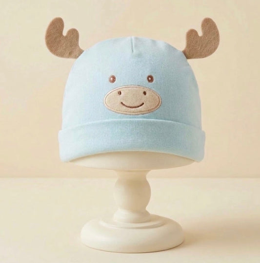 Hello Little Moose Lined Velour Baby Beanie – Mint