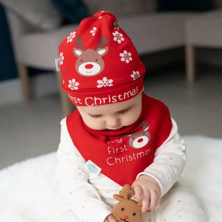 My First Christmas Reindeer Beanie