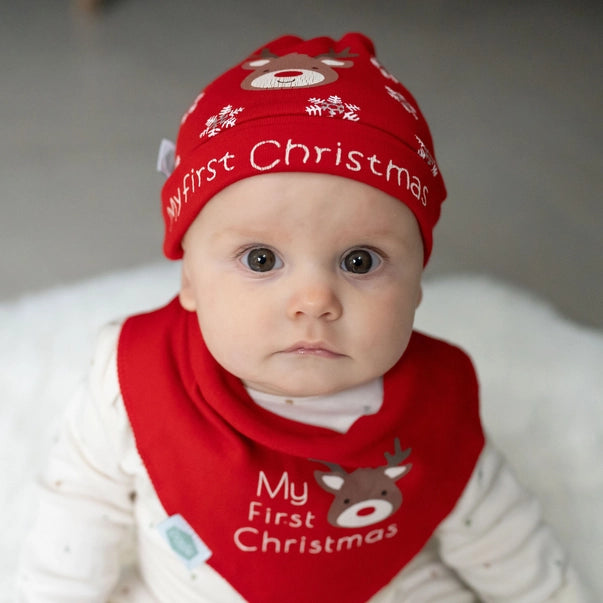 My First Christmas Reindeer Beanie