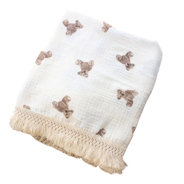 Cute Bear Muslin Blanket
