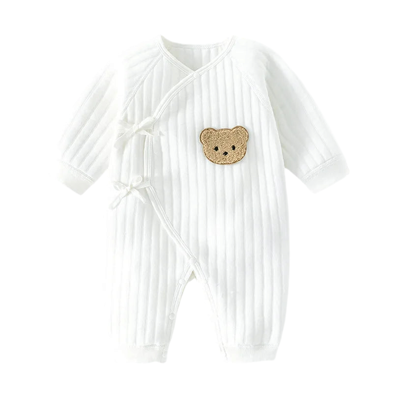 White teddy bear wrap romper