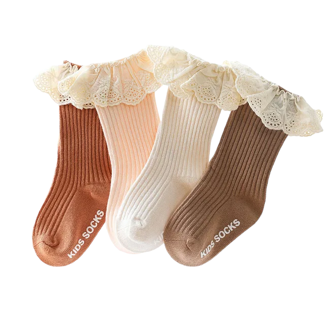 Vintage style ruffle knee socks