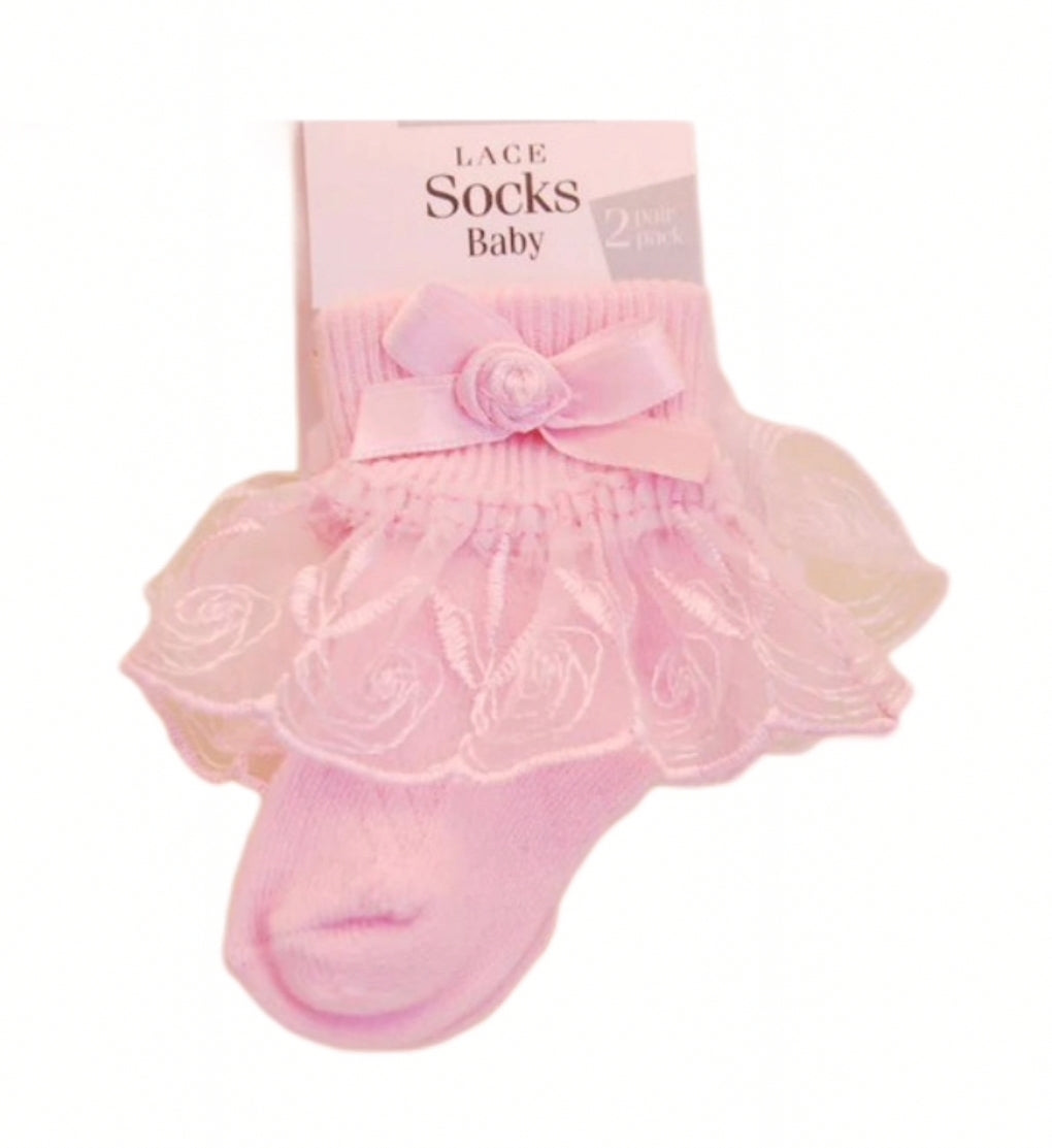 Swirl lace frill socks