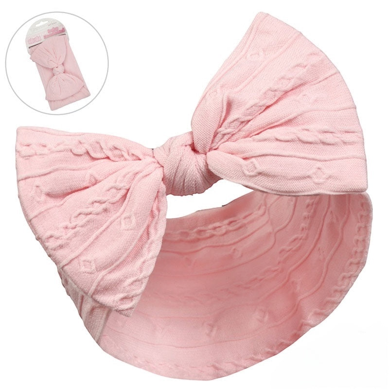 Baby girl textured headband with bow 