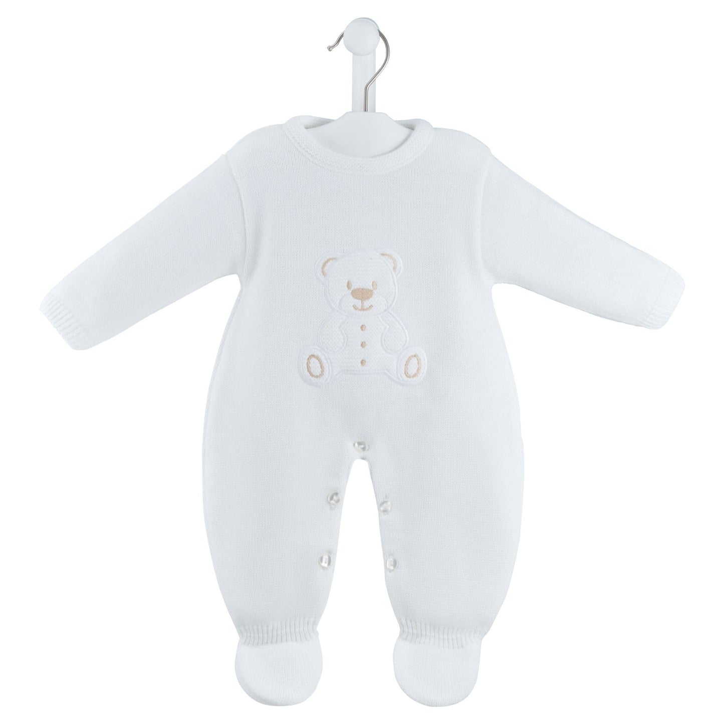 White teddy knitted onesie