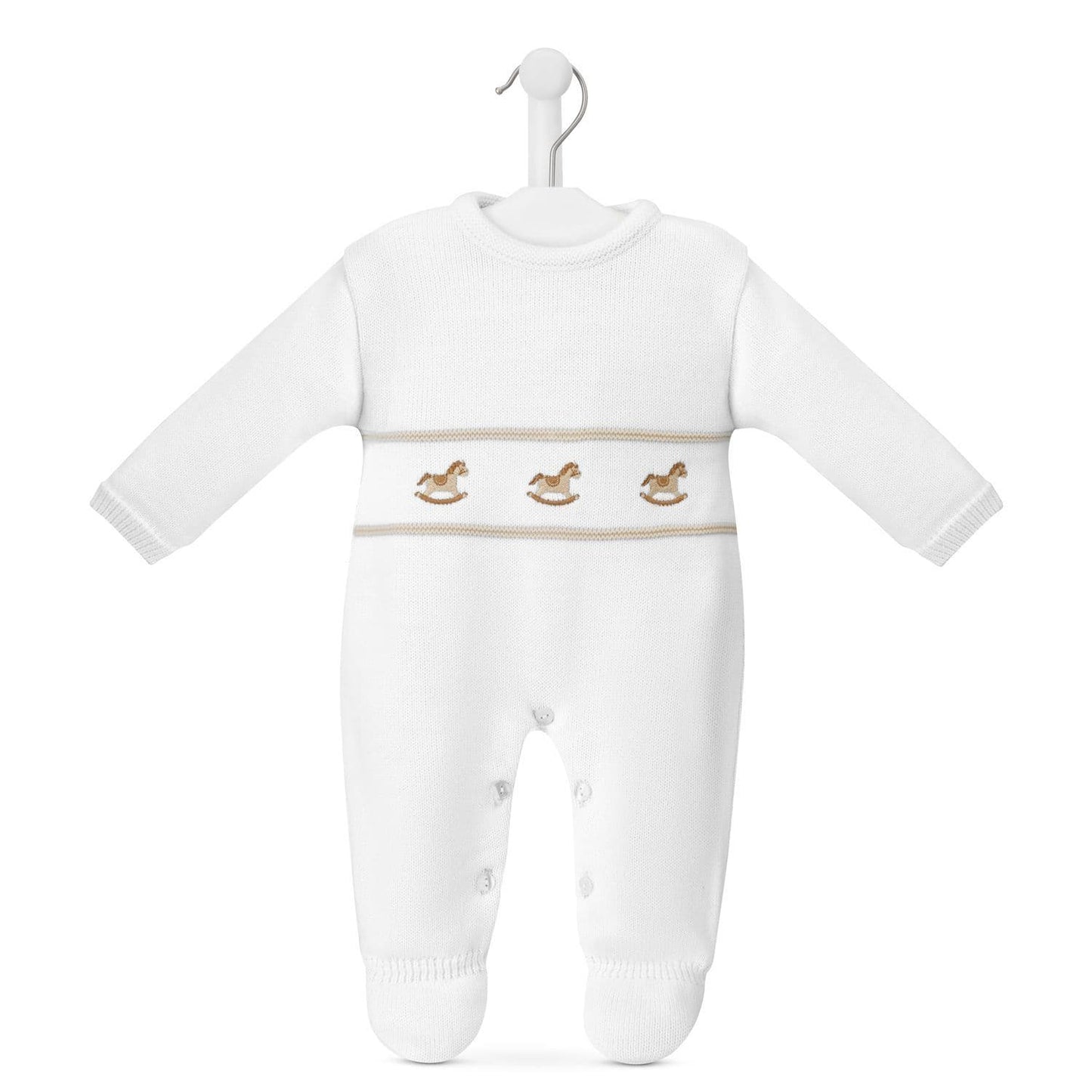 Rocking horse knitted onesie