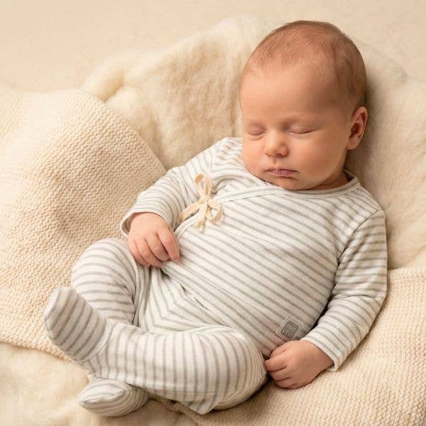 Little Grey Stripe Wrap Set
