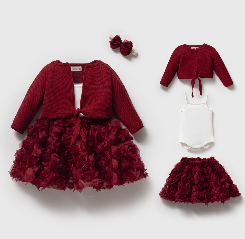 Noelle Burgundy Floral 4-Piece Set
