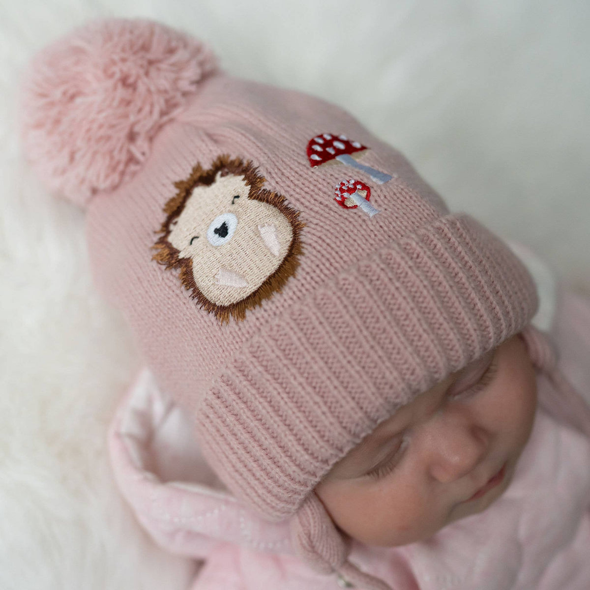 Little Hedgehog & Toadstool Hat and Mittens Set | 0–12 Months