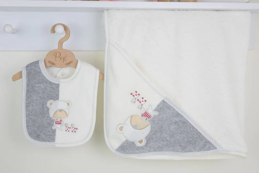 Playtime Hooded Towel and Bib Set