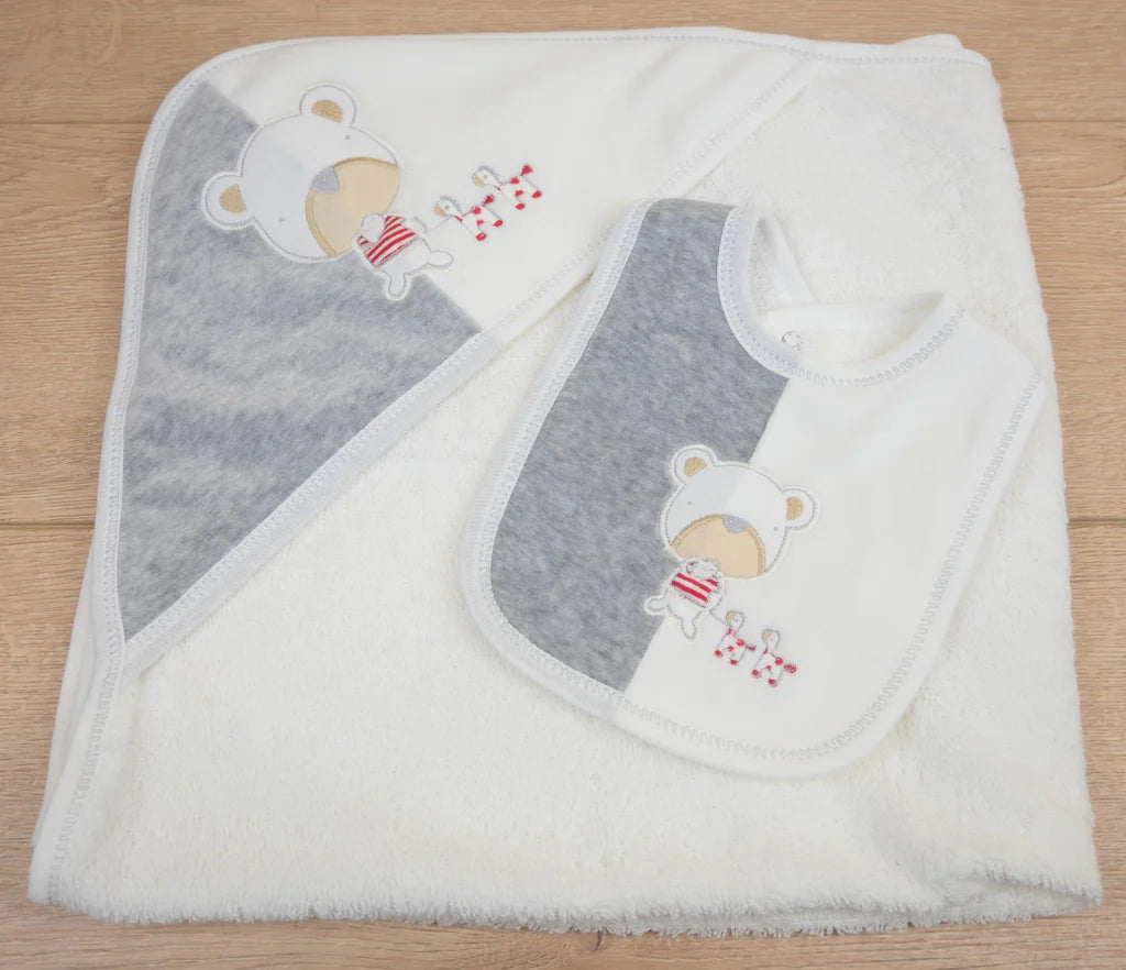 Playtime Hooded Towel and Bib Set