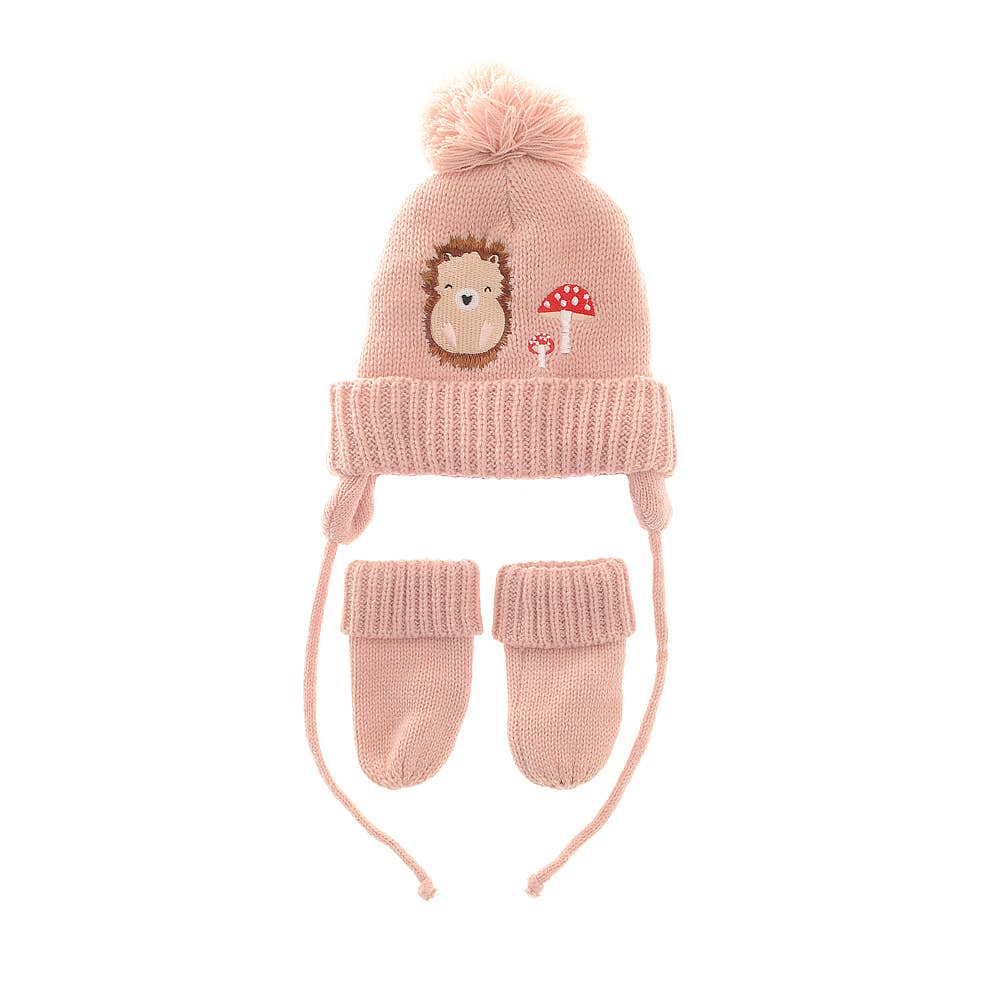 Little Hedgehog & Toadstool Hat and Mittens Set | 0–12 Months