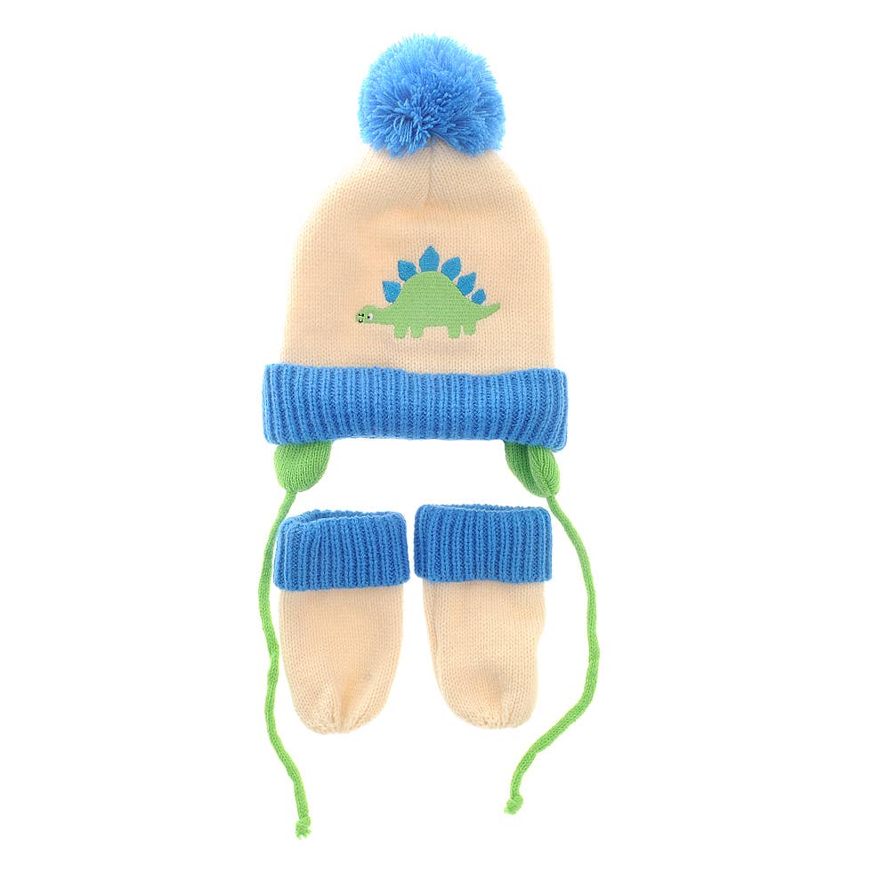 Little Dino Hat and Mittens Set | 0-12 Months