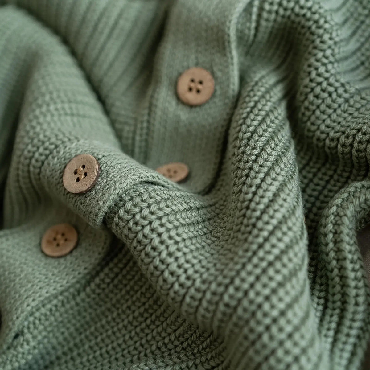 Knitted Sleep Suit, Hat & Booties Set – Sage Green