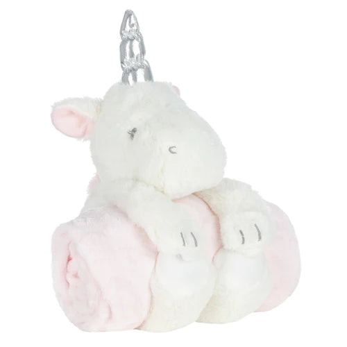 Baby Unicorn toy with embossed blanket